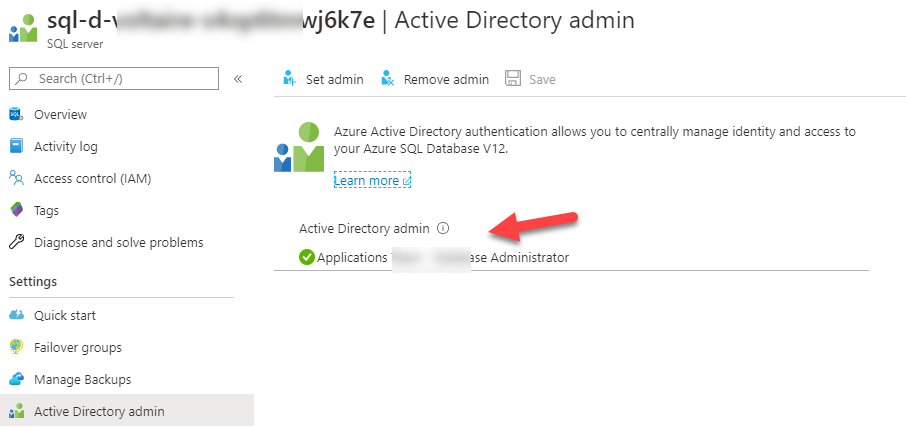 Azure SQL Set Azure AD ADmin